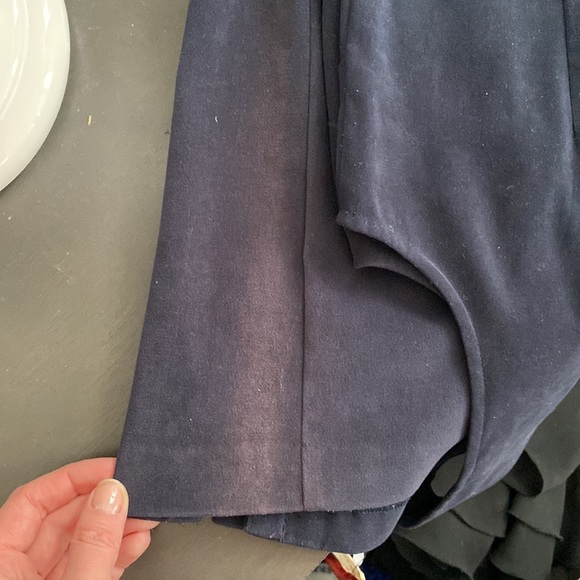 VINTAGE Suede-feel Navy Shift Dress - Picture 8 of 8